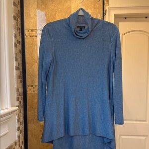 Eileen Fisher Women's gorgeous Blue Cowl/Mock Neck Sweater size Small